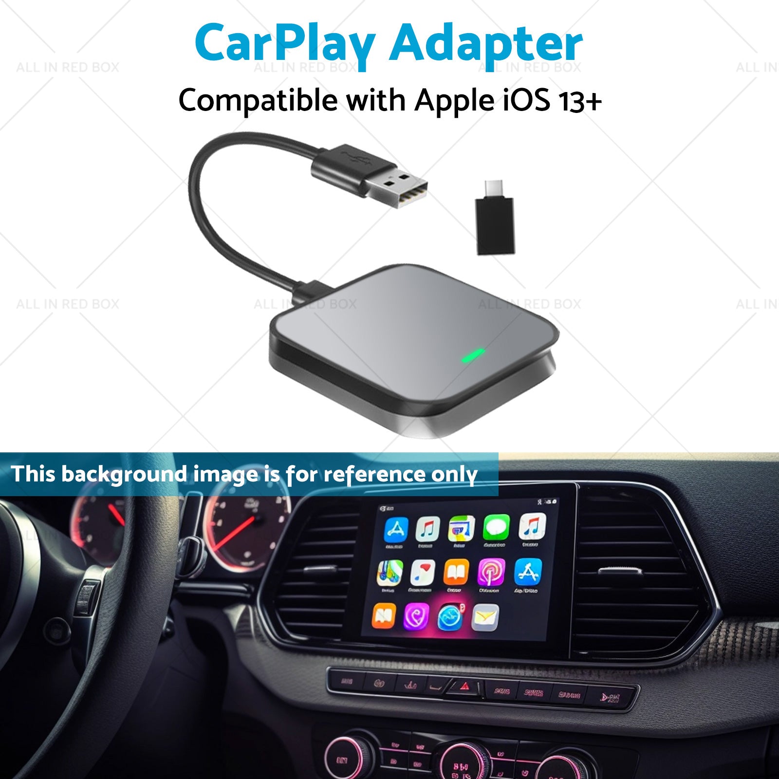Gray Bluetooth USB Wireless Receiver Suitable For Apple CarPlay Adapter