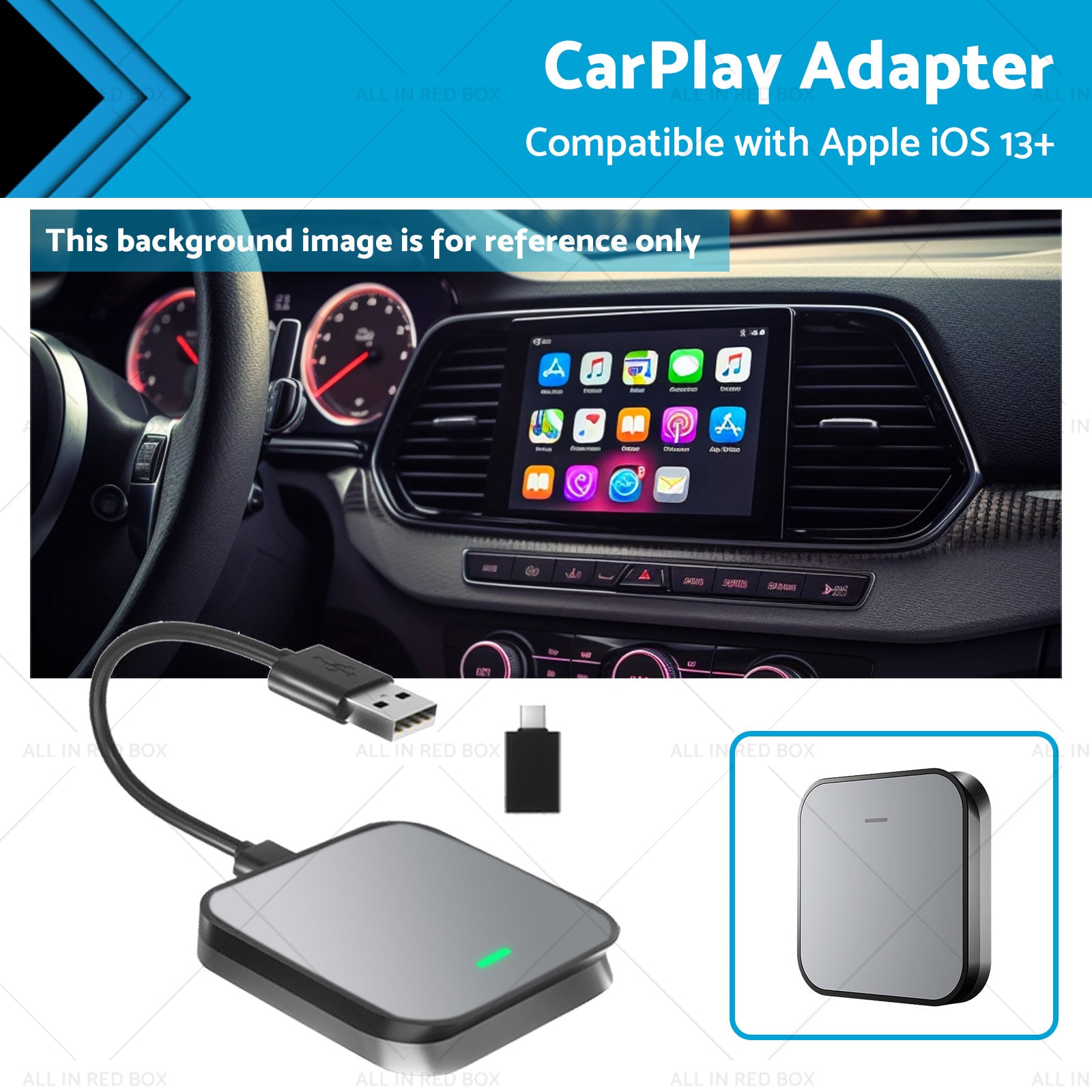 Gray Bluetooth USB Wireless Receiver Suitable For Apple CarPlay Adapter