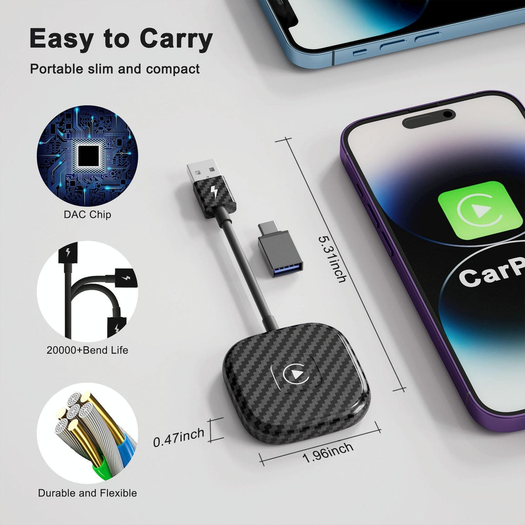 NNEIDS Wireless Carplay Adapter For Iphone - Usb & Usb-C