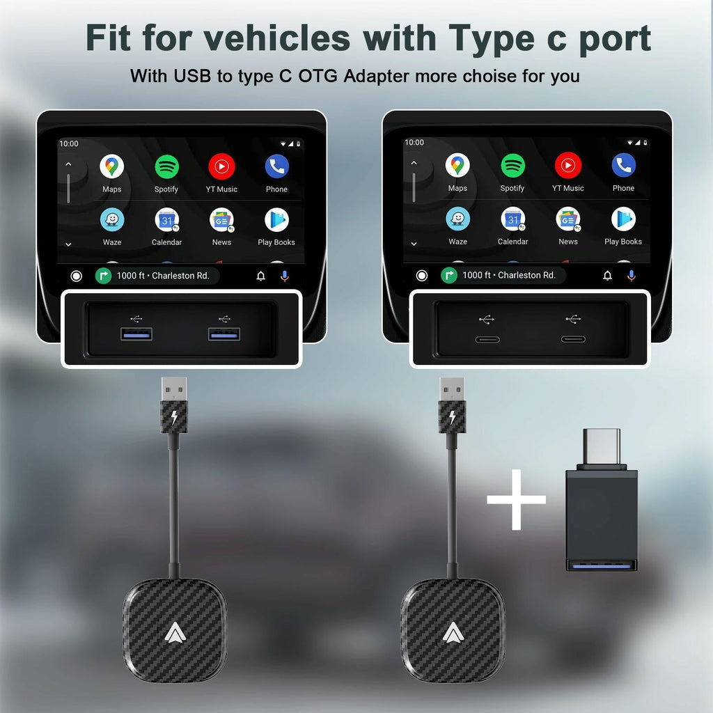 NNEIDS Wireless Carplay Adapter For Android - Carbon Fiber